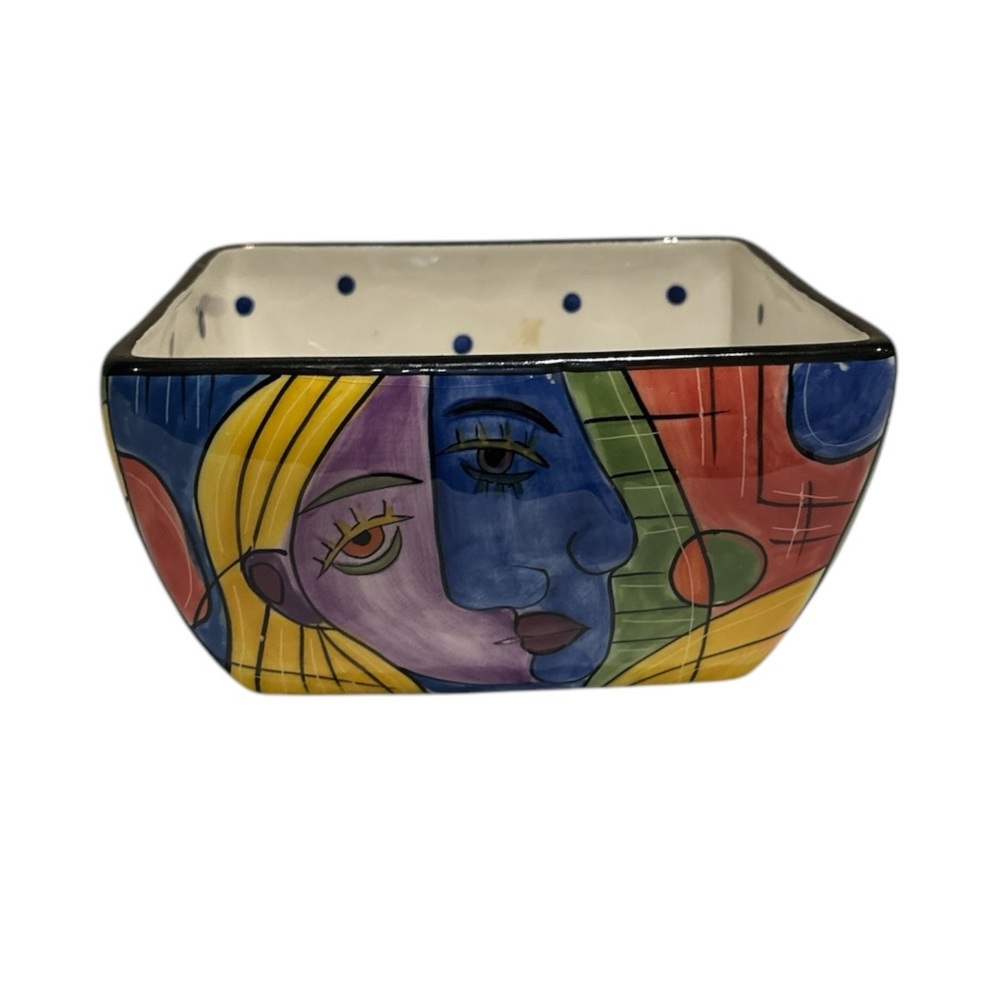 Muzeum Colorful Abstract Ceramic Bowl Picasso inspired art